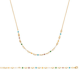 Bracelet en plaqué or et cristal, 18cm