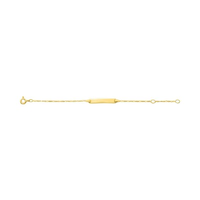 Gourmette bébé en or jaune, taille 13cm