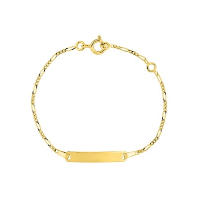 Gourmette bébé en or jaune, taille 14cm