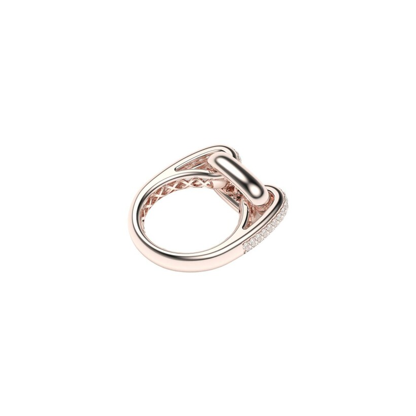 Bague maillon Frojo en or rose et diamants, taille 52