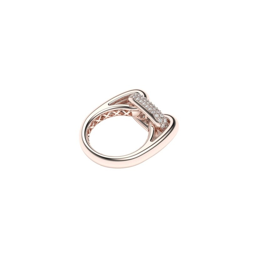 Bague maillon Frojo en or rose et diamants, taille 54