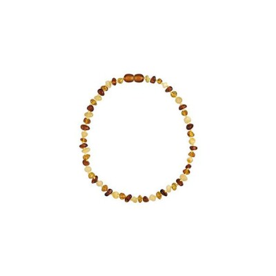 Collier bébé ambre naturel multicouleur fermoir visse