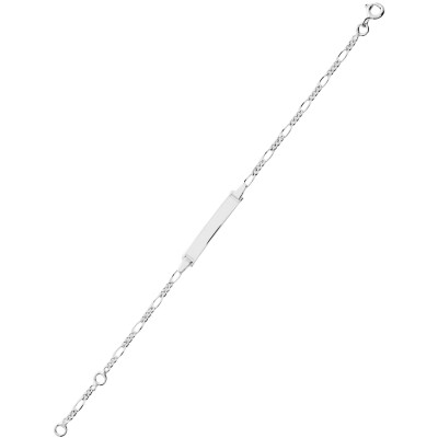 Gourmette bébé en or blanc, taille 14cm