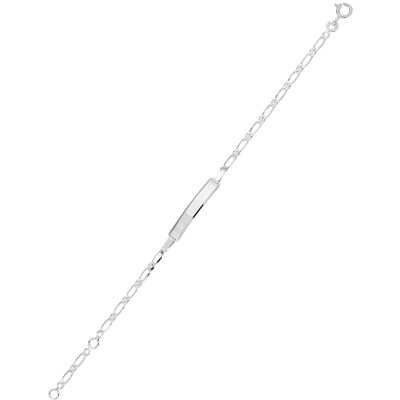 Gourmette bébé en or blanc, taille 14cm