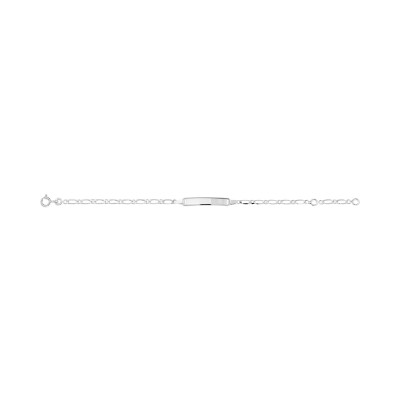 Gourmette bébé en or blanc, taille 14cm