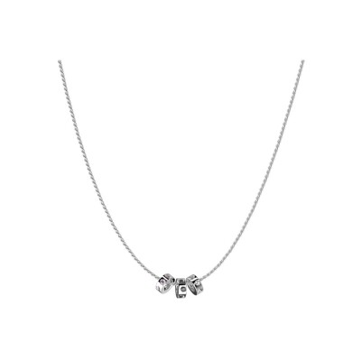 Collier Les Cadettes Alba en acier finition argentée et oxyde de zirconium