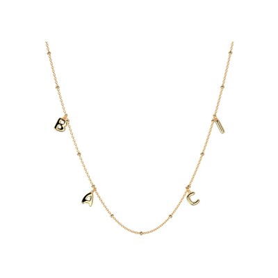 Collier Les Cadettes Baci en acier finition dorée