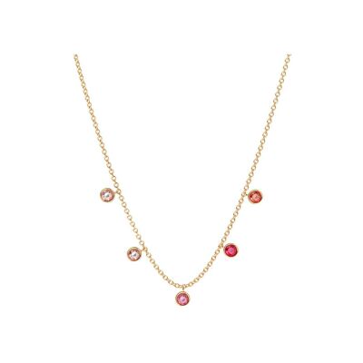 Collier Les Cadettes Bella en acier finition dorée et oxyde de zirconium