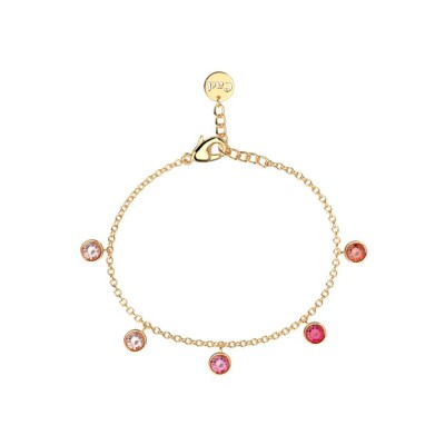 Bracelet Les Cadettes Bella en acier finition dorée et oxyde de zirconium