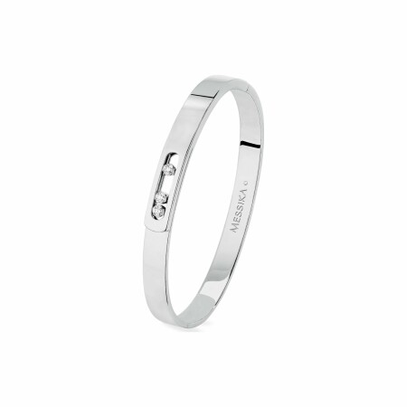 Bracelet bangle Messika Move Noa en or blanc et diamants