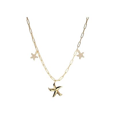 Collier Les Cadettes Mare en acier finition dorée et oxyde de zirconium