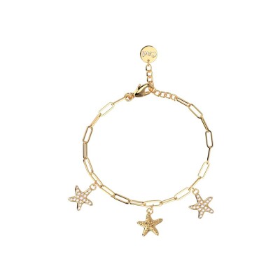 Bracelet Les Cadettes Mare en acier finition dorée et oxyde de zirconium