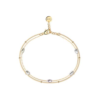 Bracelet Les Cadettes Marina en acier finition dorée