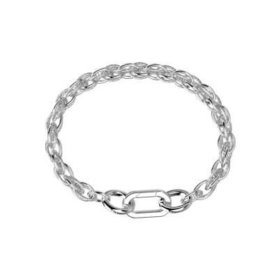 Bracelet Les Cadettes Rock en acier finition argentée