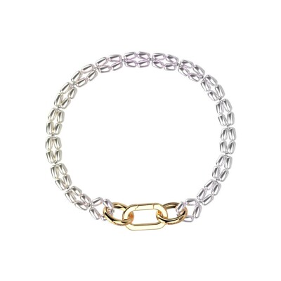 Bracelet Les Cadettes Rock en acier finition dorée et argentée