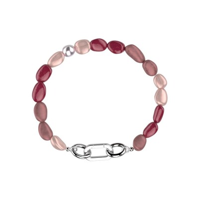 Bracelet Les Cadettes Rock en acier finition argentée