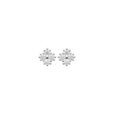 Boucles d'oreilles en argent rhodié et oxydes de zirconium