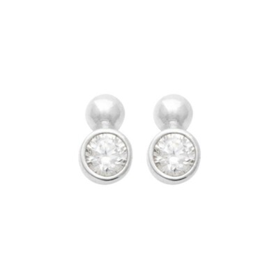 Boucles d'oreilles en argent rhodié et oxydes de zirconium