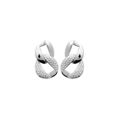 Boucles d'oreilles en argent rhodié et oxydes de zirconium