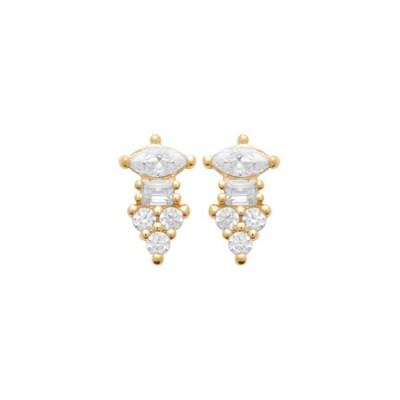 Boucles d'oreilles en plaqué or et oxydes de zirconium