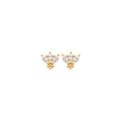 Boucles d'oreilles en plaqué or et oxydes de zirconium