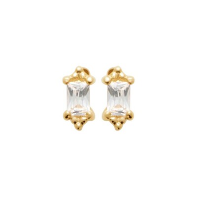 Boucles d'oreilles en plaqué or et oxydes de zirconium
