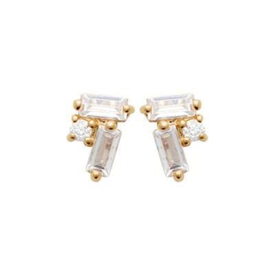 Boucles d'oreilles en plaqué or et oxydes de zirconium
