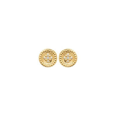 Boucles d'oreilles en plaqué or et oxydes de zirconium