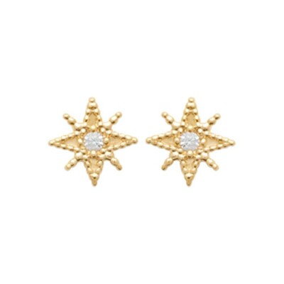 Boucles d'oreilles en plaqué or et oxydes de zirconium
