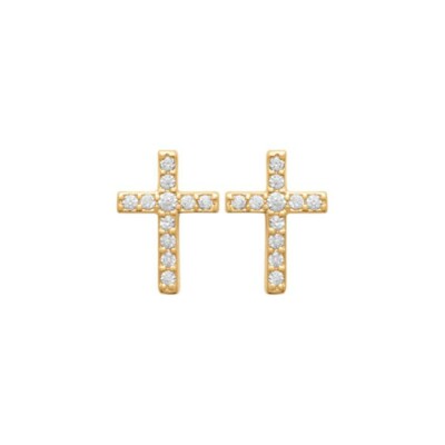 Boucles d'oreilles en plaqué or et oxydes de zirconium