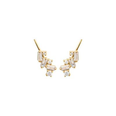 Boucles d'oreilles en plaqué or et oxydes de zirconium