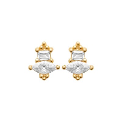 Boucles d'oreilles en plaqué or et oxydes de zirconium