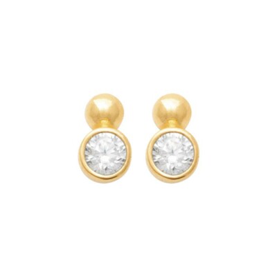 Boucles d'oreilles en plaqué or et oxydes de zirconium