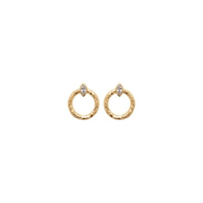 Boucles d'oreilles en plaqué or et oxydes de zirconium
