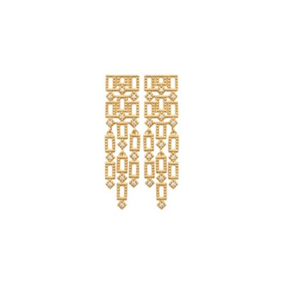 Boucles d'oreilles en plaqué or et oxydes de zirconium