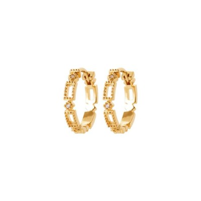Boucles d'oreilles créoles en plaqué or et oxydes de zirconium
