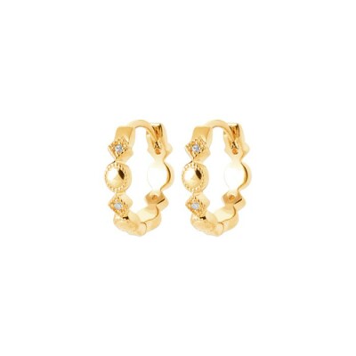 Boucles d'oreilles créoles en plaqué or et oxydes de zirconium