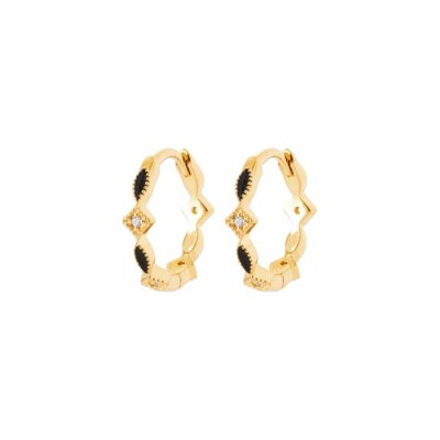 Boucles d'oreilles créoles en plaqué or et oxydes de zirconium