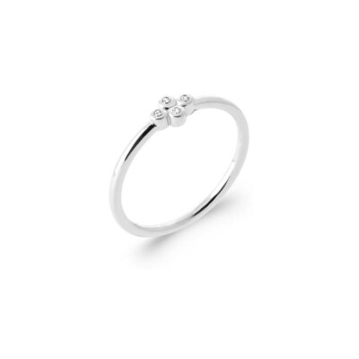 Bague en argent rhodié et oxyde de zirconium