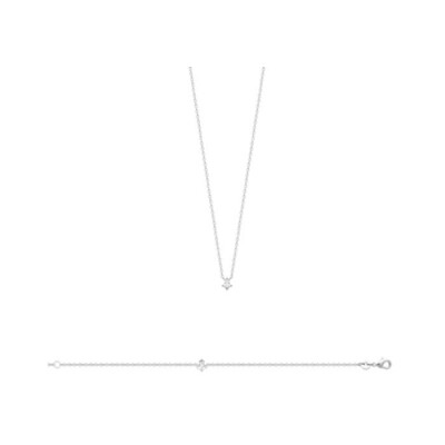 Collier en argent rhodié et oxyde de zirconium