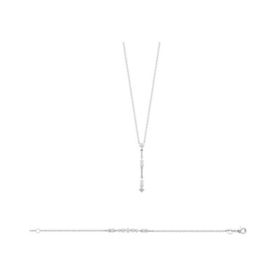 Collier en argent rhodié et oxyde de zirconium