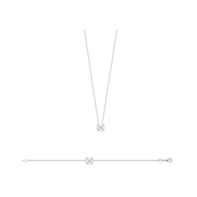 Collier en argent rhodié et oxyde de zirconium
