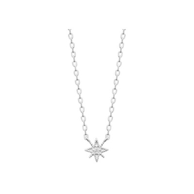 Collier en argent rhodié et oxyde de zirconium