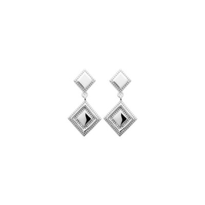Boucles d'oreilles en argent rhodié
