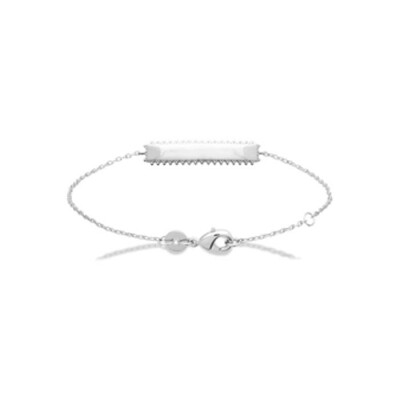 Bracelet identité en argent rhodié