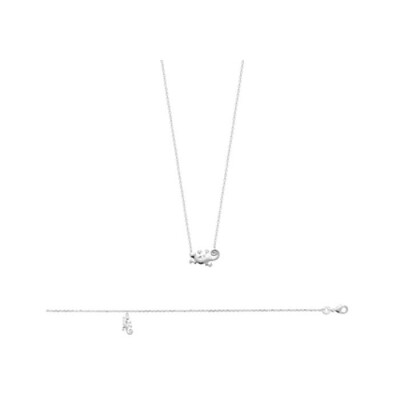 Chaîne de cheville en argent rhodié