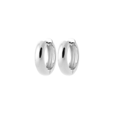 Boucles d'oreilles créoles en argent rhodié