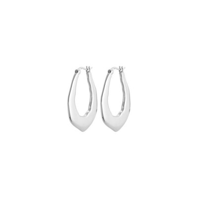Boucles d'oreilles créoles en argent rhodié