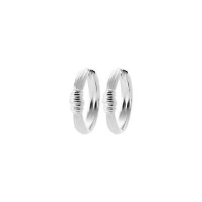 Boucles d'oreilles créoles en argent rhodié