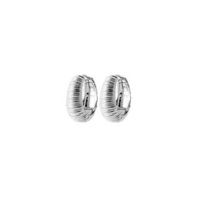 Boucles d'oreilles créoles en argent rhodié